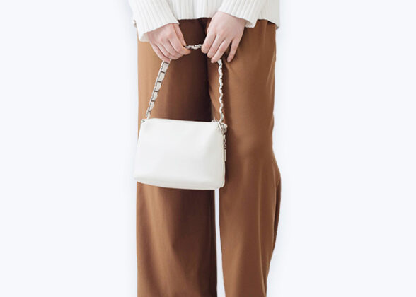 Stylish white leather bag